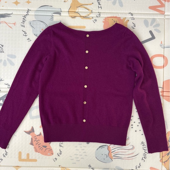 Lilly Pulitzer *PURPLE* Fairley Cashmere Cardigan Sweater Large - Picture 10 of 11